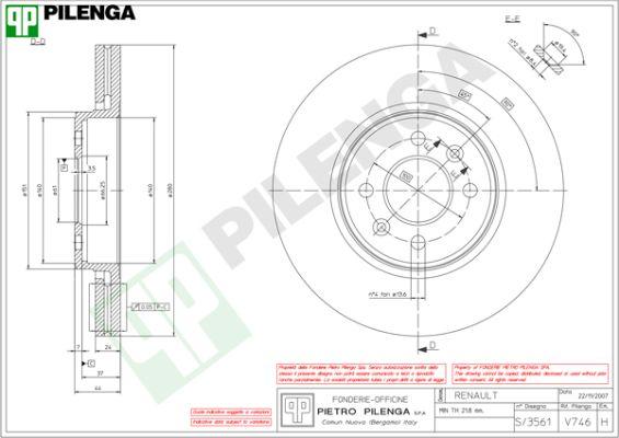 Pilenga V746 - Disque de frein cwaw.fr