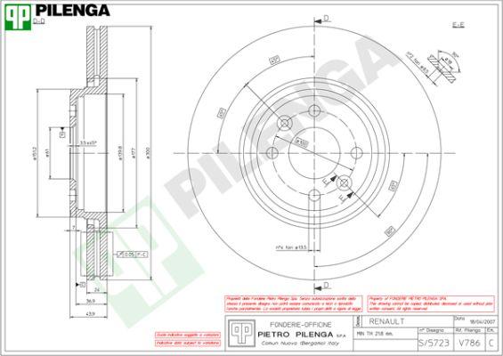 Pilenga V786 - Disque de frein cwaw.fr