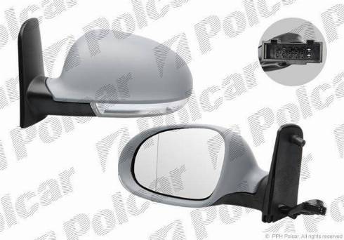 Polcar 9551516M - Verre de rétroviseur, rétroviseur extérieur cwaw.fr