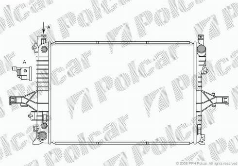 Polcar 908008-3 - Radiateur, refroidissement du moteur cwaw.fr