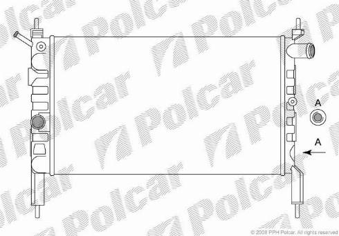 Polcar 550708A1 - Radiateur, refroidissement du moteur cwaw.fr