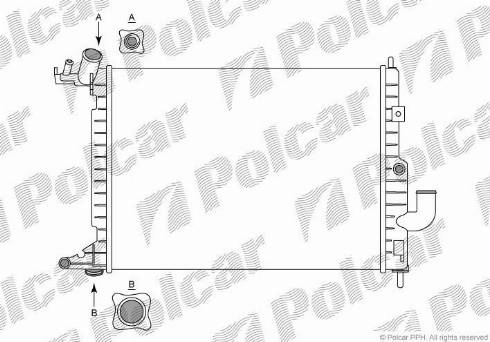 Polcar 551608A8 - Radiateur, refroidissement du moteur cwaw.fr