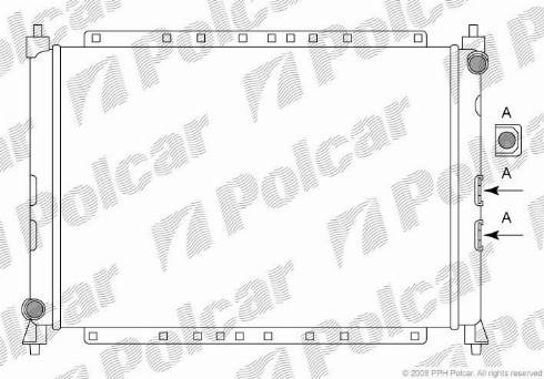 Polcar 631908A2 - Radiateur, refroidissement du moteur cwaw.fr