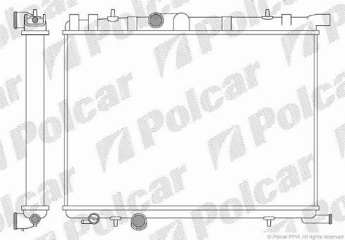 Polcar 232808A2 - Radiateur, refroidissement du moteur cwaw.fr