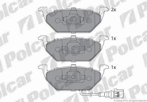 Polcar S70-0010 - Kit de plaquettes de frein, frein à disque cwaw.fr