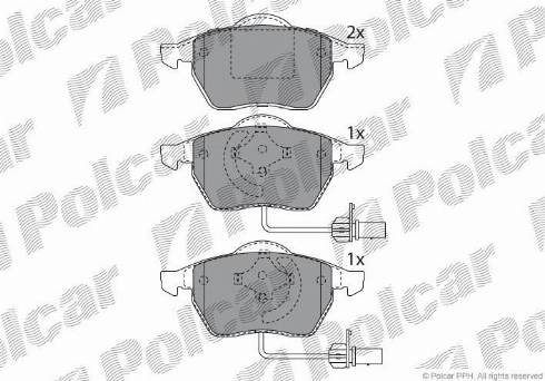 Polcar S70-0012 - Kit de plaquettes de frein, frein à disque cwaw.fr