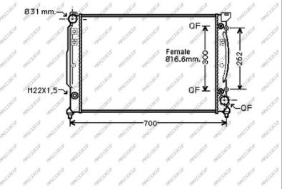 Prasco AD017R005 - Radiateur, refroidissement du moteur cwaw.fr