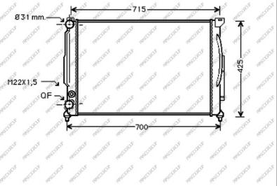 Prasco AD017R001 - Radiateur, refroidissement du moteur cwaw.fr