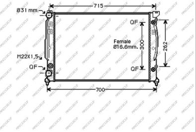 Prasco AD017R003 - Radiateur, refroidissement du moteur cwaw.fr