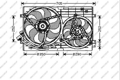 Prasco AD200F002 - Ventilateur, refroidissement du moteur cwaw.fr