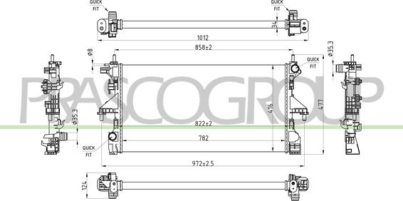 Prasco CI954R001 - Radiateur, refroidissement du moteur cwaw.fr