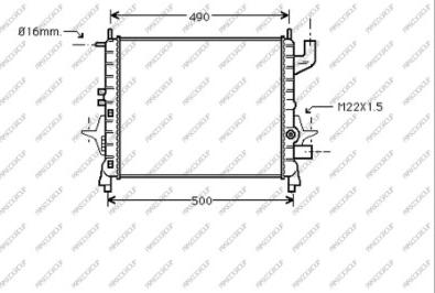 Prasco RN025R006 - Radiateur, refroidissement du moteur cwaw.fr