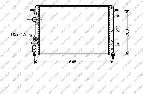 Prasco RN026R005 - Radiateur, refroidissement du moteur cwaw.fr