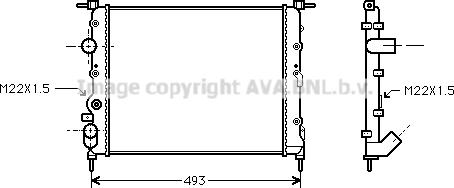 Prasco RT2197 - Radiateur, refroidissement du moteur cwaw.fr