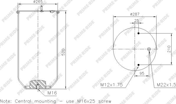 Prime-Ride 1R14-865 - Ressort pneumatique, suspension pneumatique cwaw.fr