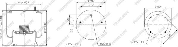 Prime-Ride 1R14-783 - Ressort pneumatique, suspension pneumatique cwaw.fr