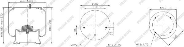 Prime-Ride 1R14-730 - Ressort pneumatique, suspension pneumatique cwaw.fr