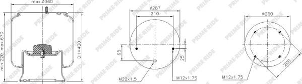 Prime-Ride 1R14-729 - Ressort pneumatique, suspension pneumatique cwaw.fr