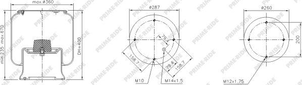 Prime-Ride 1R14-727 - Ressort pneumatique, suspension pneumatique cwaw.fr