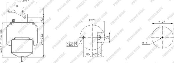 Prime-Ride 1R11-805 - Ressort pneumatique, suspension pneumatique cwaw.fr