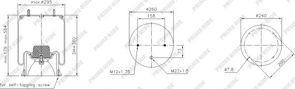 Prime-Ride 1R11-750 - Ressort pneumatique, suspension pneumatique cwaw.fr