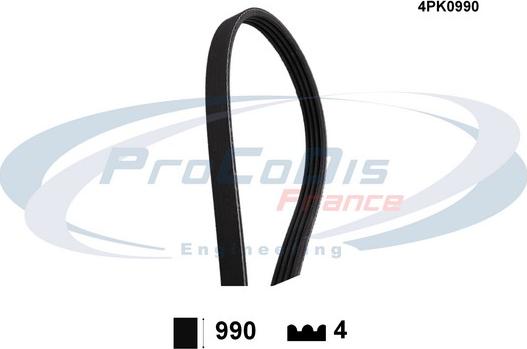 Procodis France 4PK0990 - Courroie trapézoïdale à nervures cwaw.fr