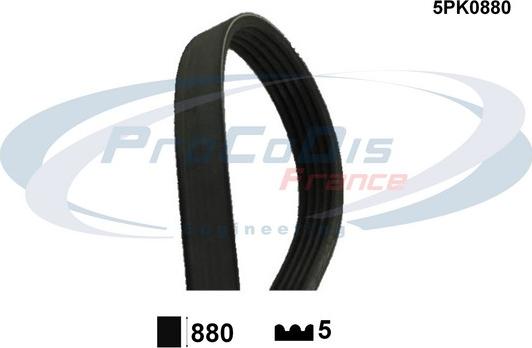 Procodis France 5PK0880 - Courroie trapézoïdale à nervures cwaw.fr