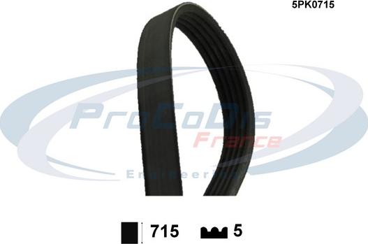 Procodis France 5PK0715 - Courroie trapézoïdale à nervures cwaw.fr