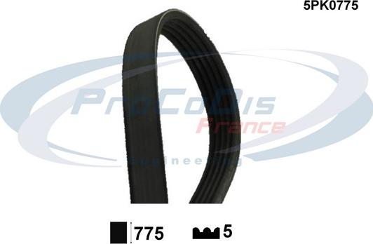 Procodis France 5PK0775 - Courroie trapézoïdale à nervures cwaw.fr