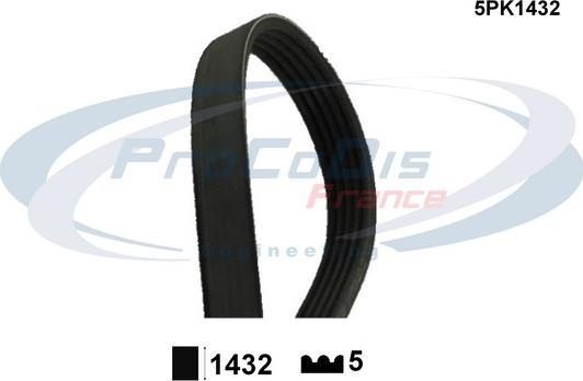 Procodis France 5PK1432 - Courroie trapézoïdale à nervures cwaw.fr