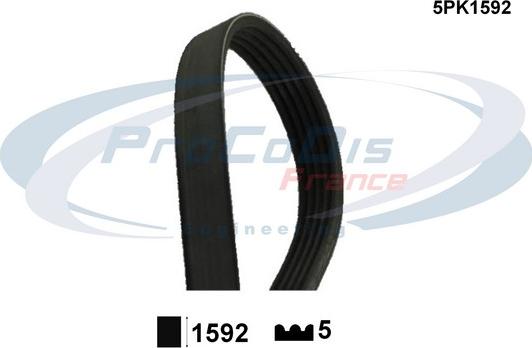 Procodis France 5PK1592 - Courroie trapézoïdale à nervures cwaw.fr