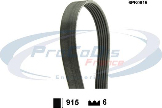 Procodis France 6PK0915 - Courroie trapézoïdale à nervures cwaw.fr