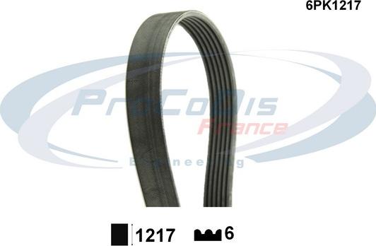 Procodis France 6PK1217 - Courroie trapézoïdale à nervures cwaw.fr