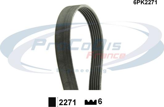 Procodis France 6PK2271 - Courroie trapézoïdale à nervures cwaw.fr