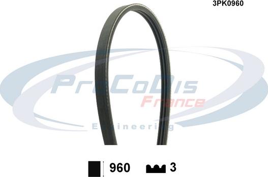 Procodis France 3PK0960 - Courroie trapézoïdale à nervures cwaw.fr