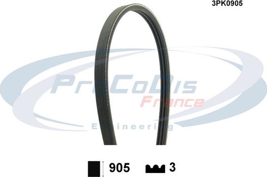 Procodis France 3PK0905 - Courroie trapézoïdale à nervures cwaw.fr