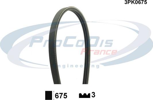 Procodis France 3PK0675 - Courroie trapézoïdale à nervures cwaw.fr