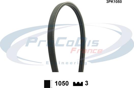 Procodis France 3PK1050 - Courroie trapézoïdale à nervures cwaw.fr