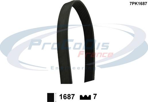 Procodis France 7PK1687 - Courroie trapézoïdale à nervures cwaw.fr