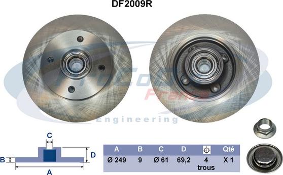 Procodis France DF2009R - Disque de frein cwaw.fr