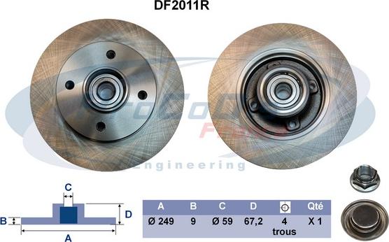 Procodis France DF2011R - Disque de frein cwaw.fr