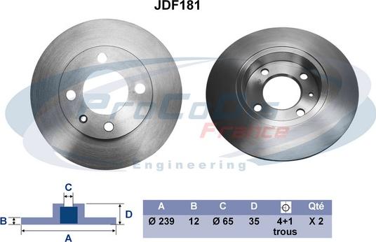 Procodis France JDF181 - Disque de frein cwaw.fr