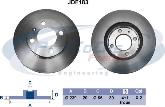 Procodis France JDF183 - Disque de frein cwaw.fr