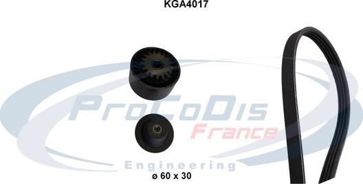 Procodis France KGA4017 - Jeu de courroies trapézoïdales à nervures cwaw.fr