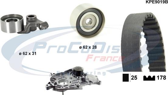 Procodis France KPE9019B - Pompe à eau + kit de courroie de distribution cwaw.fr