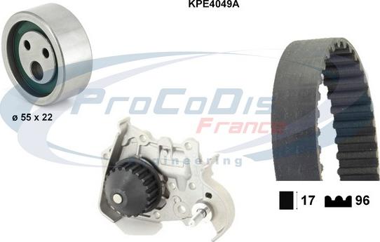 Procodis France KPE4049A - Pompe à eau + kit de courroie de distribution cwaw.fr