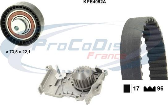 Procodis France KPE4052A - Pompe à eau + kit de courroie de distribution cwaw.fr