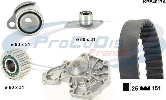 Procodis France KPE4017A - Pompe à eau + kit de courroie de distribution cwaw.fr