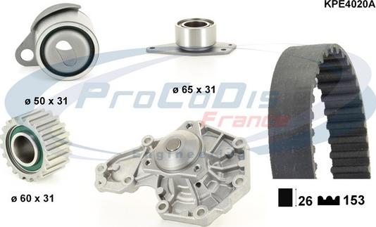 Procodis France KPE4020A - Pompe à eau + kit de courroie de distribution cwaw.fr