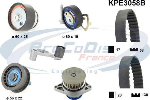 Procodis France KPE3058B - Pompe à eau + kit de courroie de distribution cwaw.fr